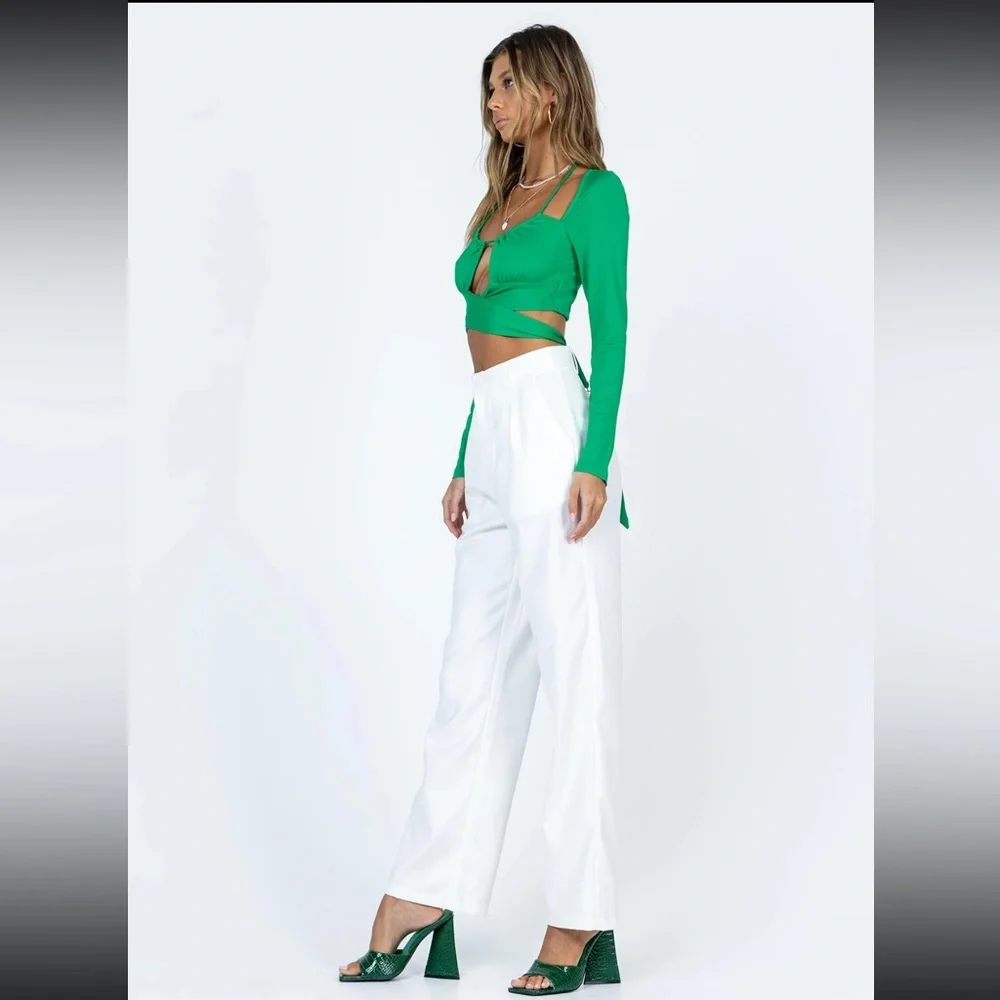 Maiah Pants White Size 8 - Picture 3 of 5